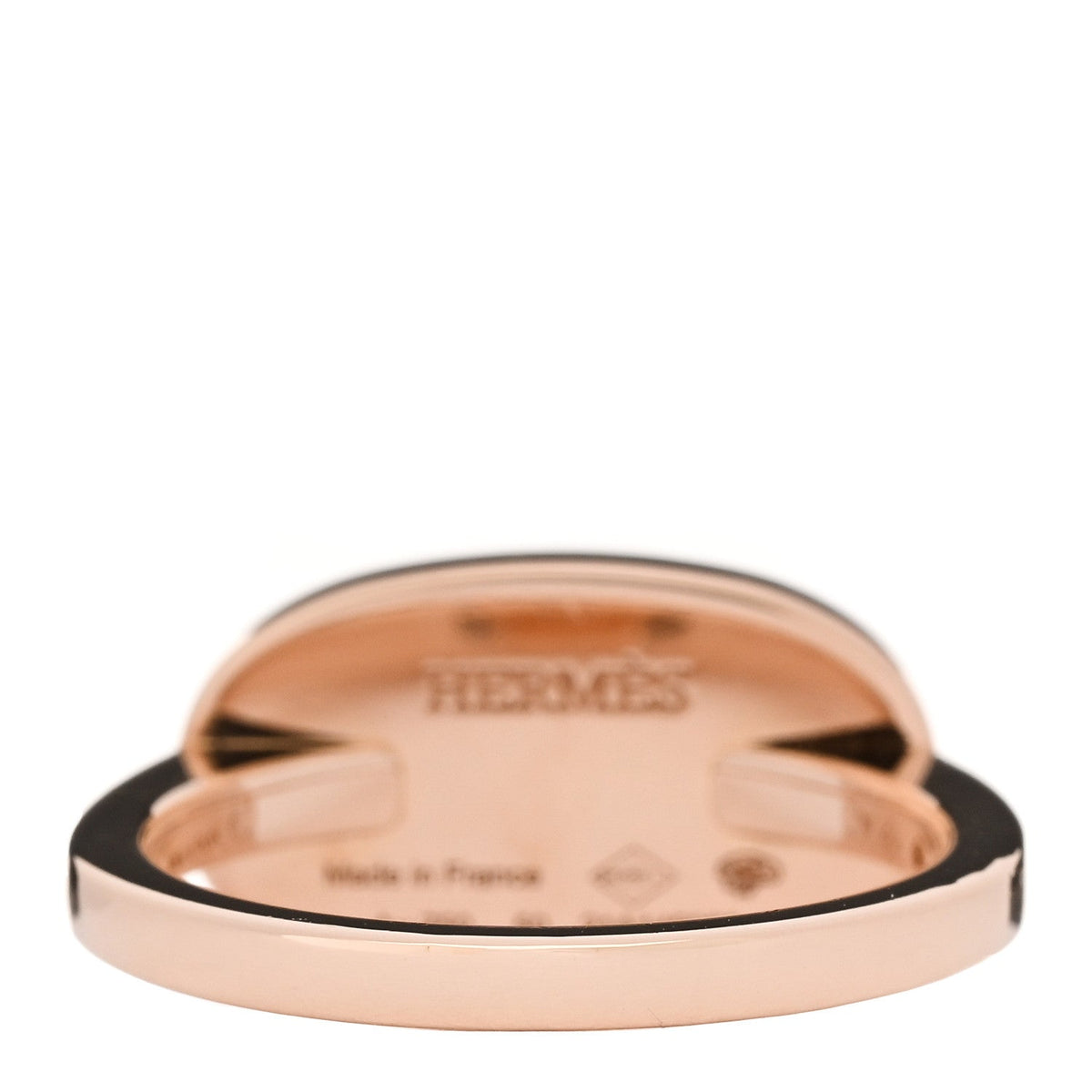 18K Rose Gold Ceramic MM Chaine d'Ancre Verso Ring 50 5.25 White