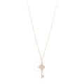 18K Rose Gold Diamond Mini Victoria Key Pendant Necklace