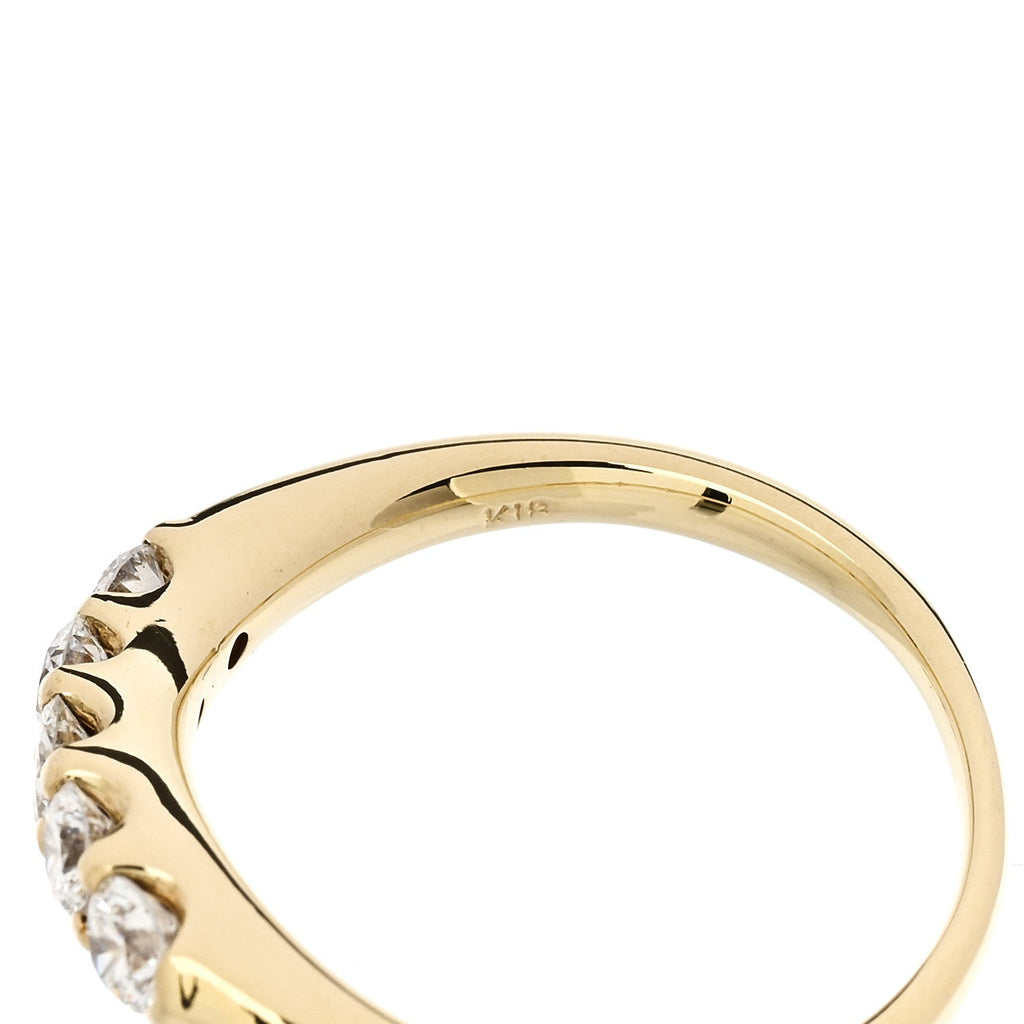 18K Yellow Gold Diamond .50ctw Curved Ring 53 6.5