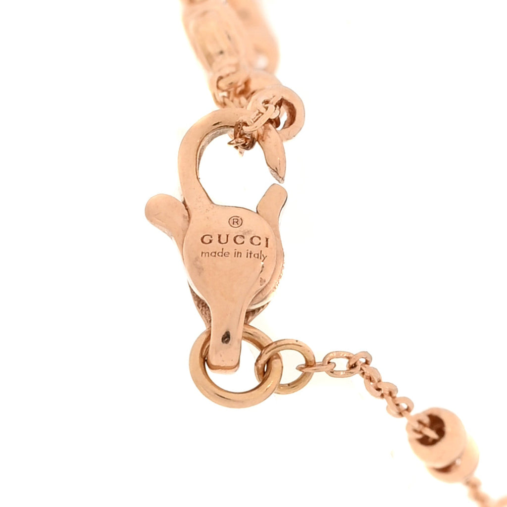 18K Rose Gold Diamond GG Flora Station Bracelet