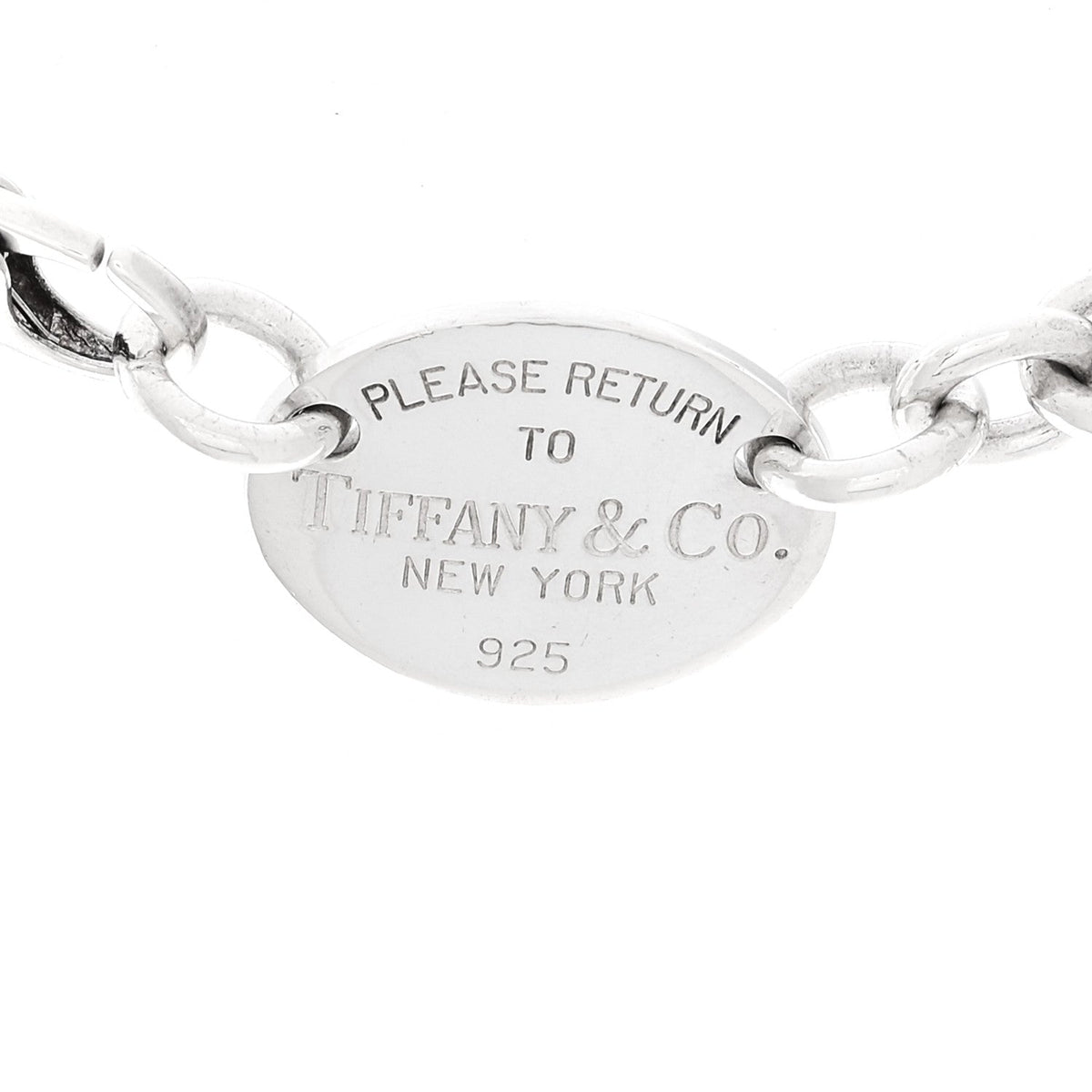 Sterling Silver Return to Tiffany Oval Tag Choker Necklace