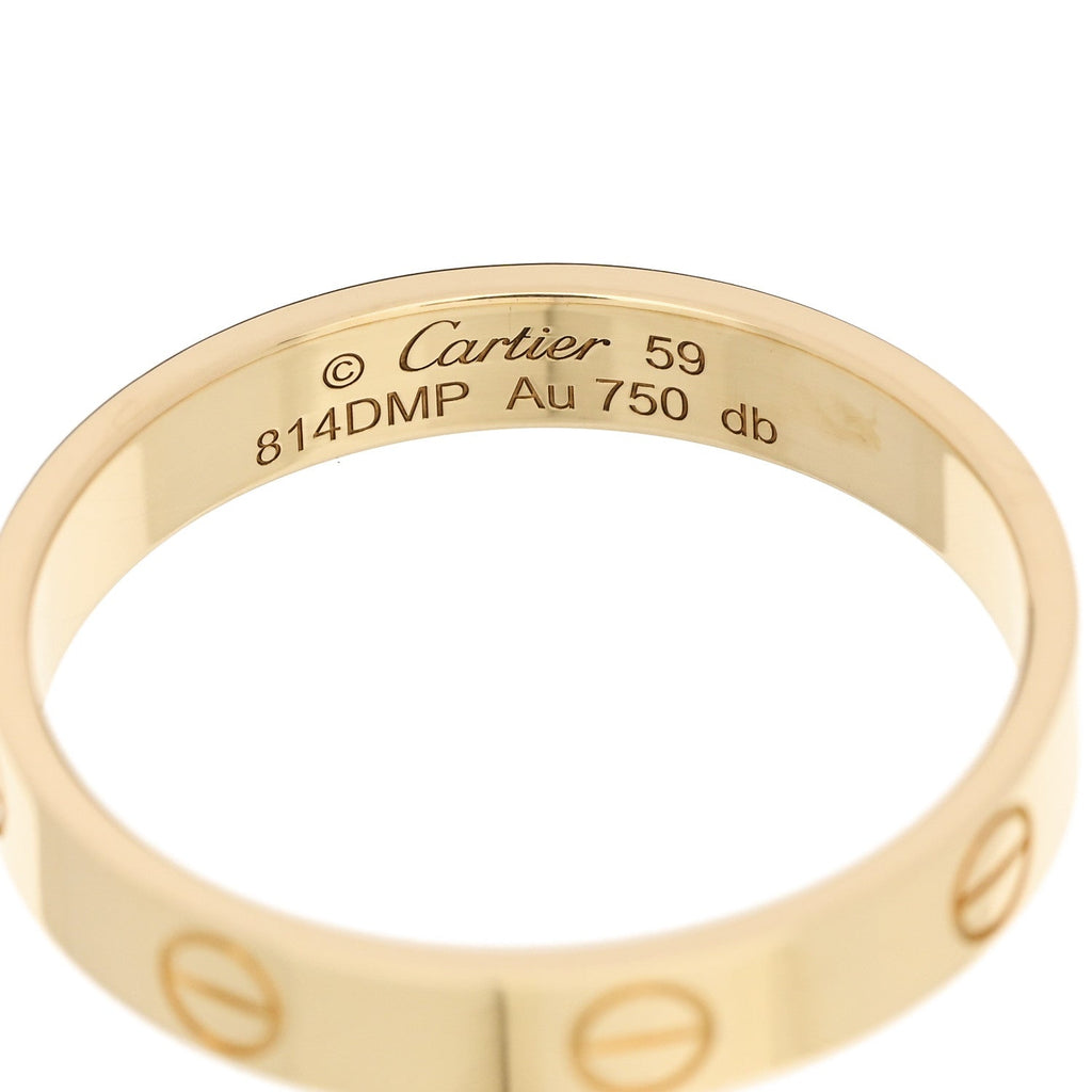 18K Yellow Gold 3.5mm LOVE Wedding Band Ring 59 8.75