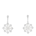 18K White Yellow Gold Diamond 5.32ctw Flower Drop Earrings
