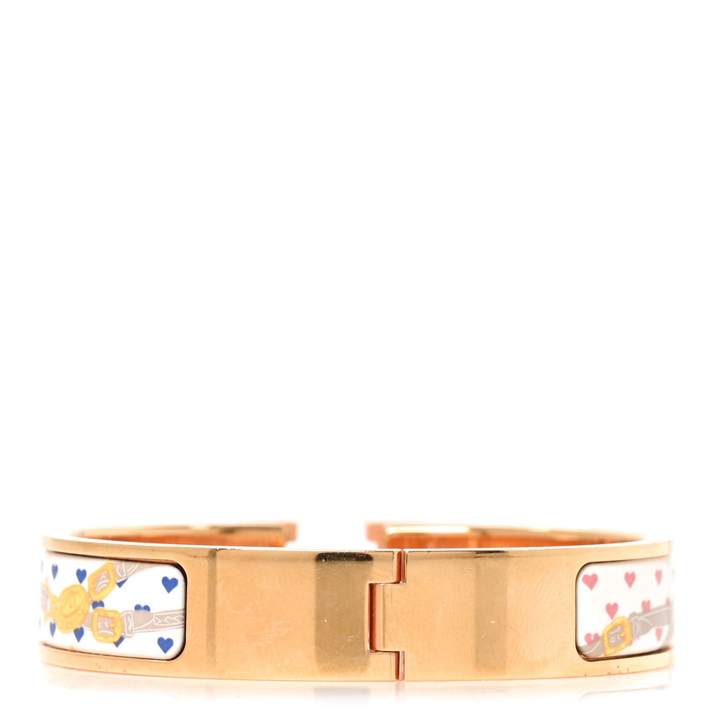 Enamel Narrow Print Brides de Gala Love Clic Clac H Bracelet PM Confettis