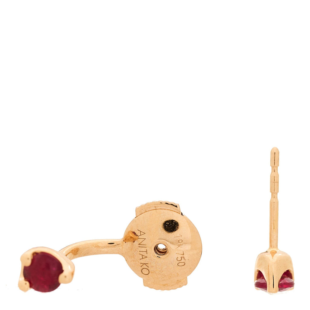 18K Rose Gold Ruby Orbit Earring