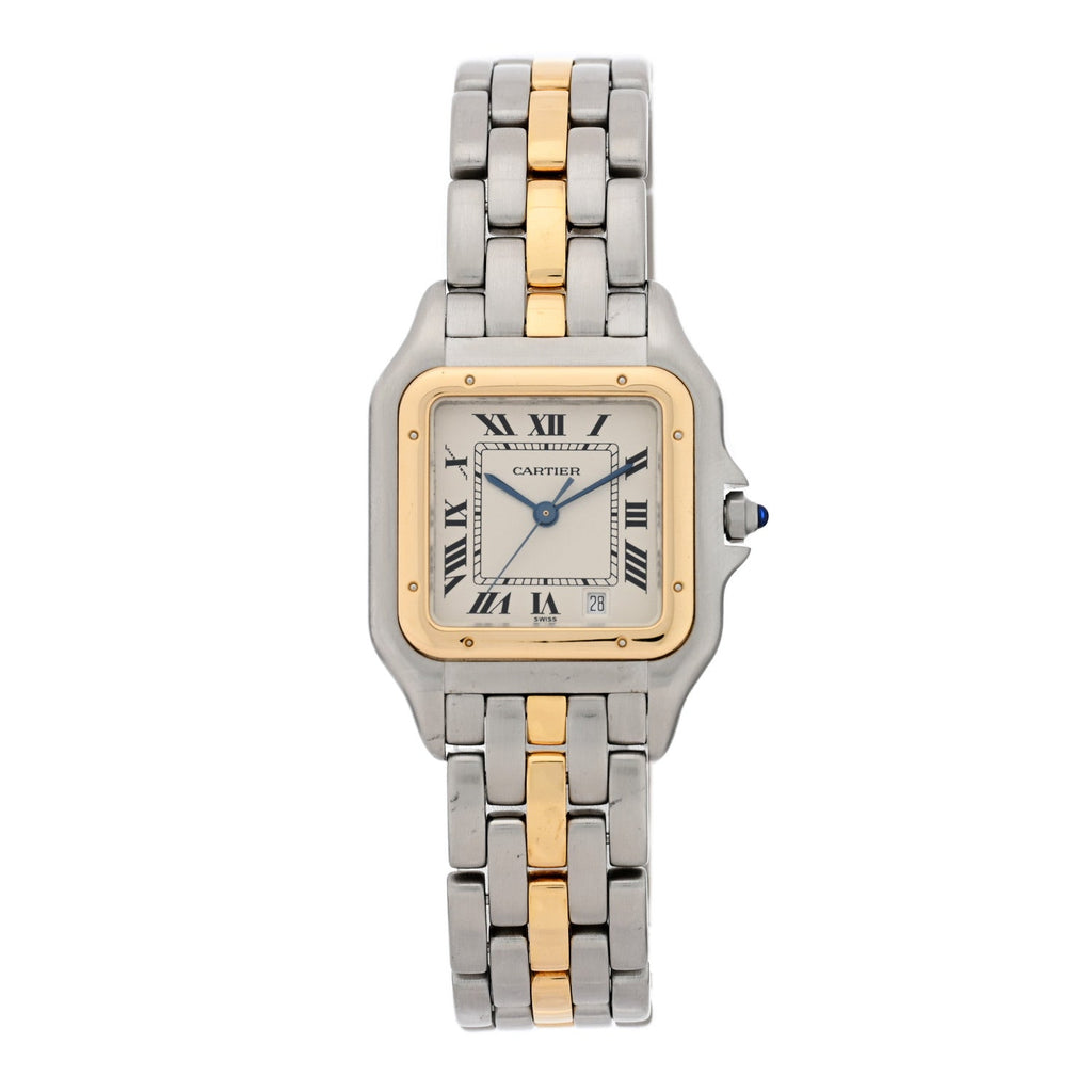 Stainless Steel 18K Yellow Gold 27mm Panthere Quartz Watch