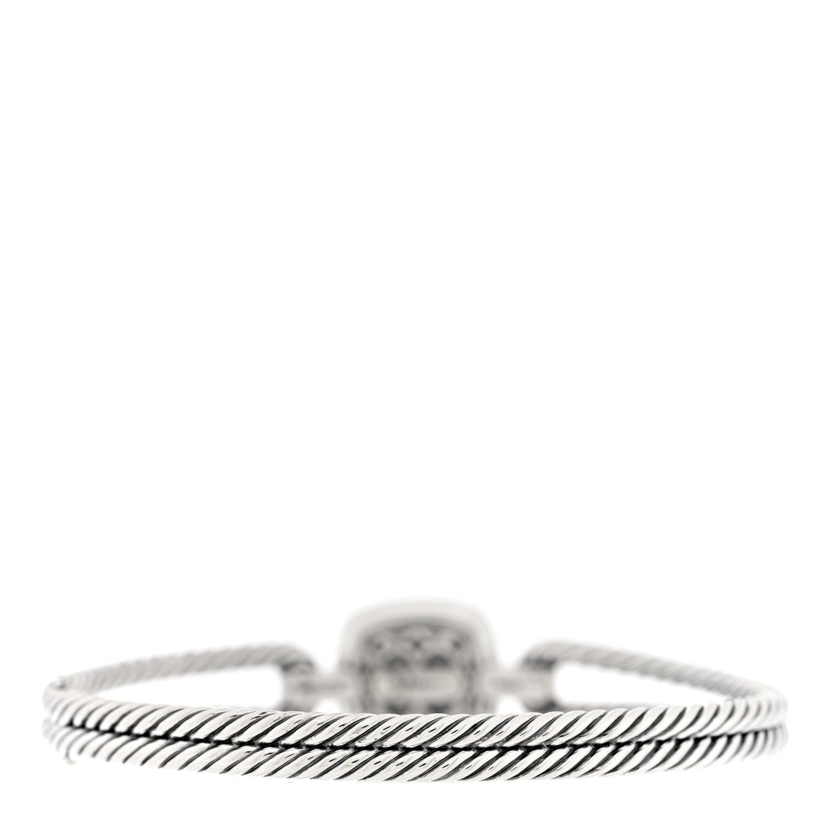 Sterling Silver Diamond Prasiolite 10mm Albion Cable Bracelet