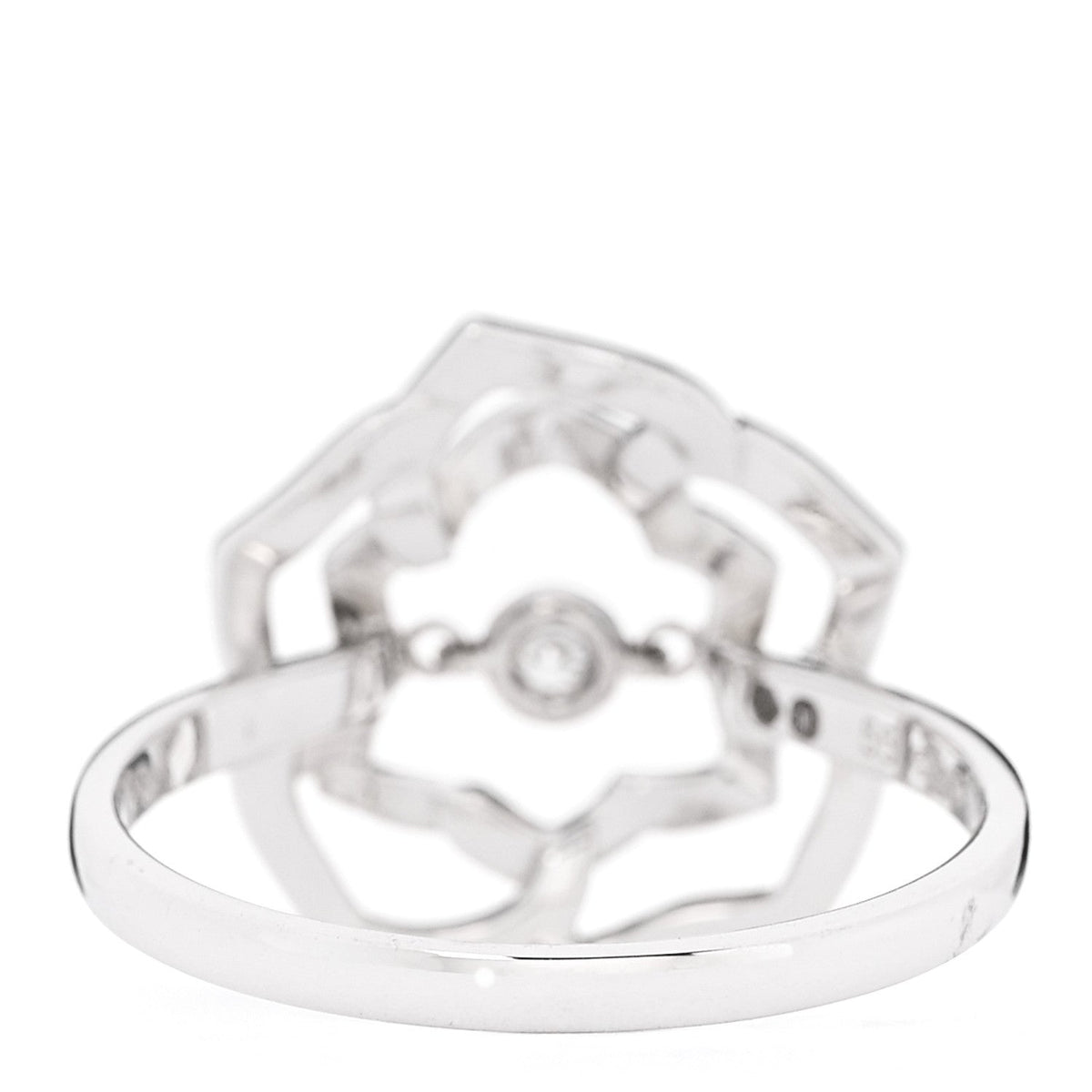 18K White Gold Diamond .24ct Rose Ring 55 7.25