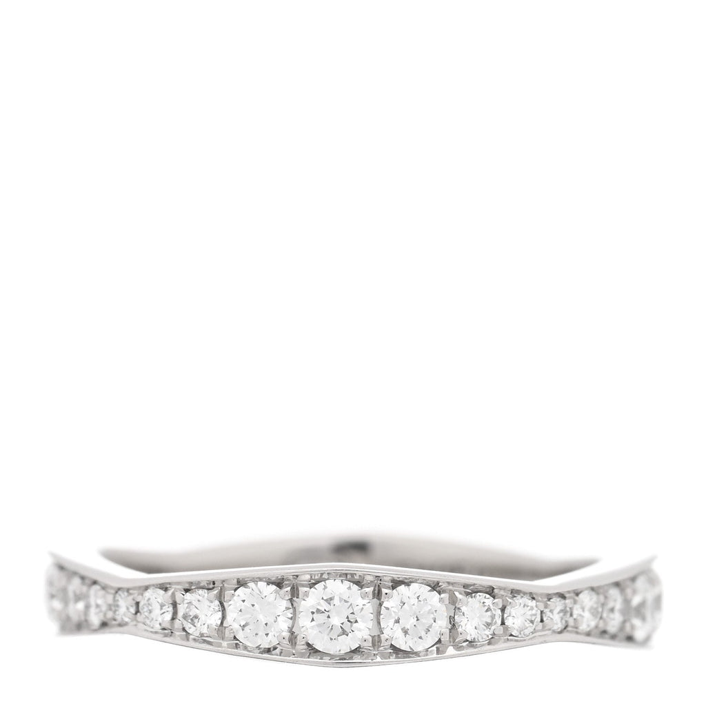 Platinum Diamond Pave Wave Band Ring 47 4