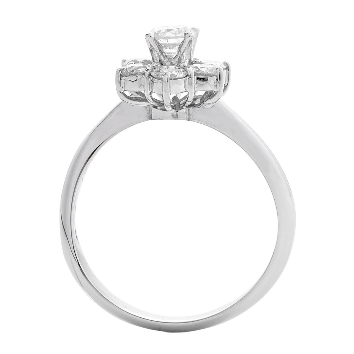 Platinum Diamond 1.02ctw Flower Ring 54 7
