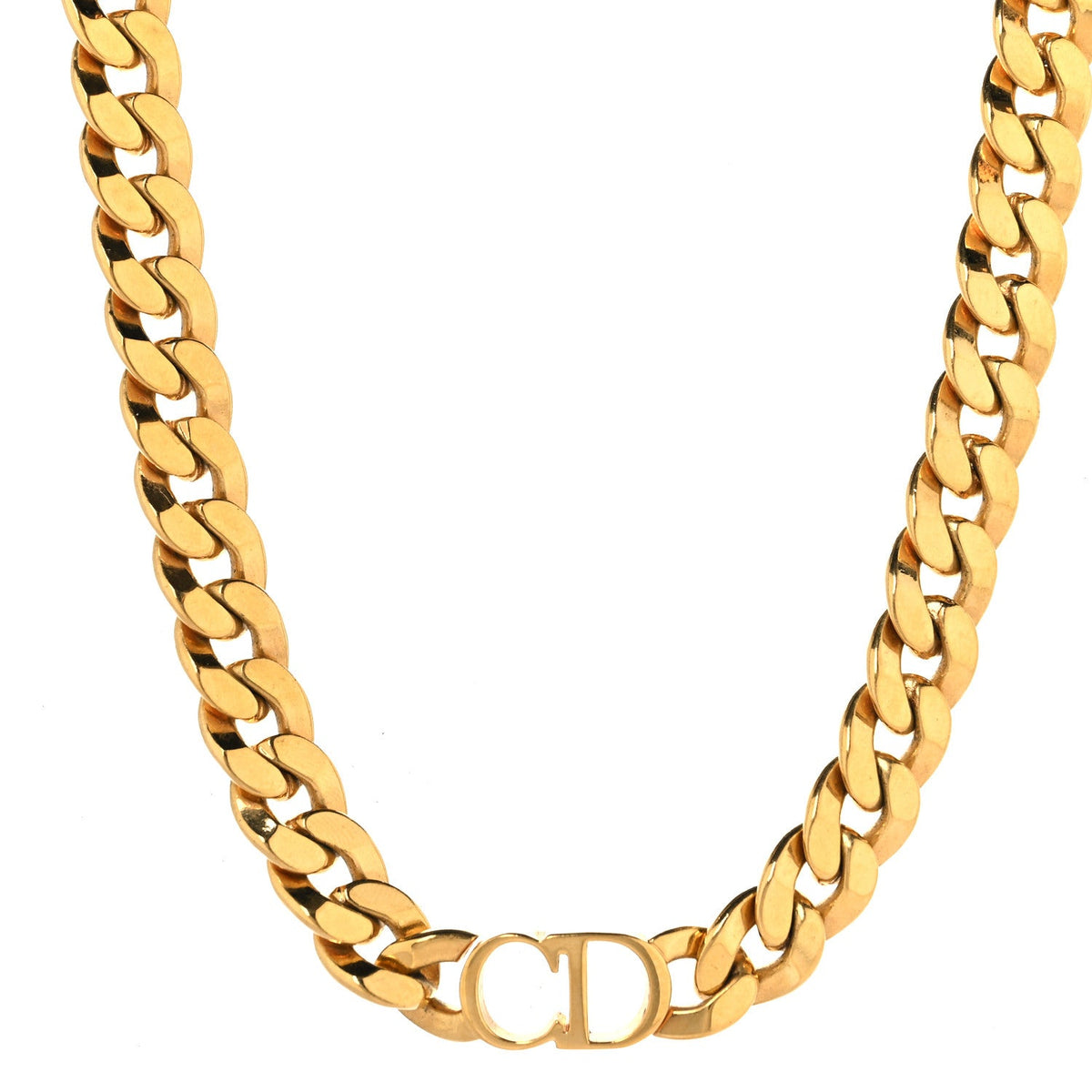Metal CD Choker Necklace Gold