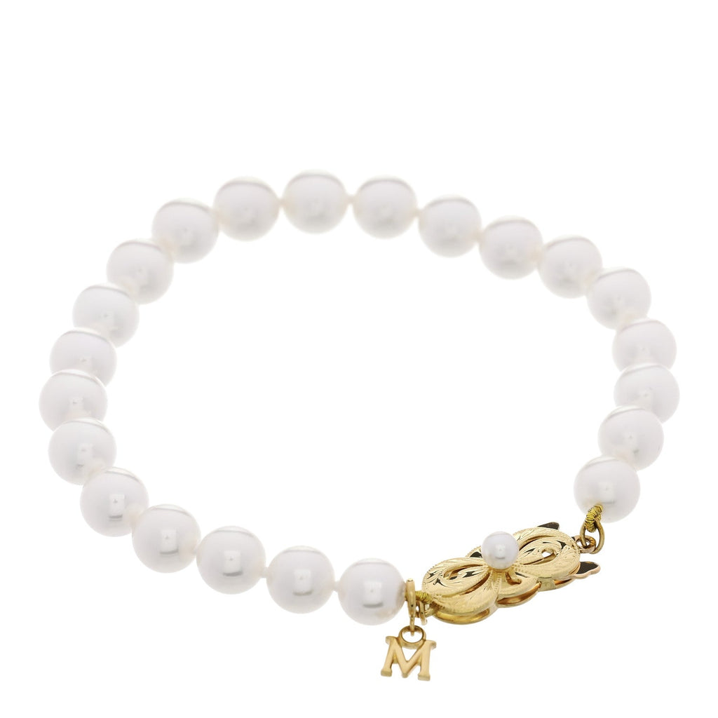 18K Yellow Gold Akoya Cultured Pearl 6.5-7mm Strand Bracelet