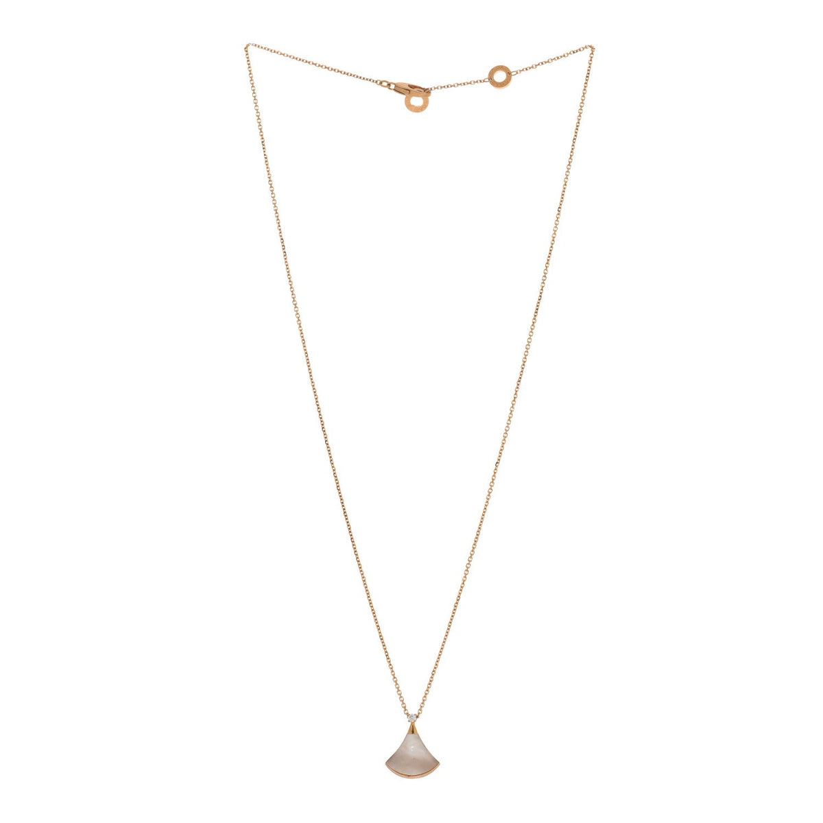 18K Yellow Gold Diamond Mother of Pearl Small Divas' Dream Pendant Necklace