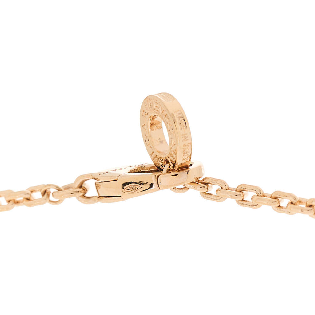 18K Rose Gold Diamond Serpenti Viper Demi Pave Pendant Necklace