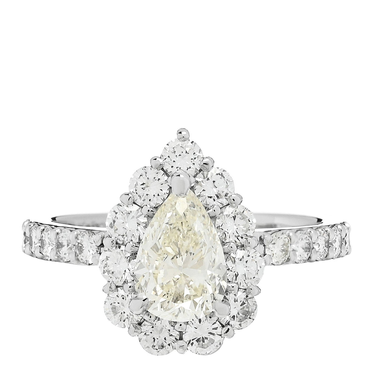 Platinum Diamond 1.15ct Pear Cut Halo Engagement Ring 53 6.25