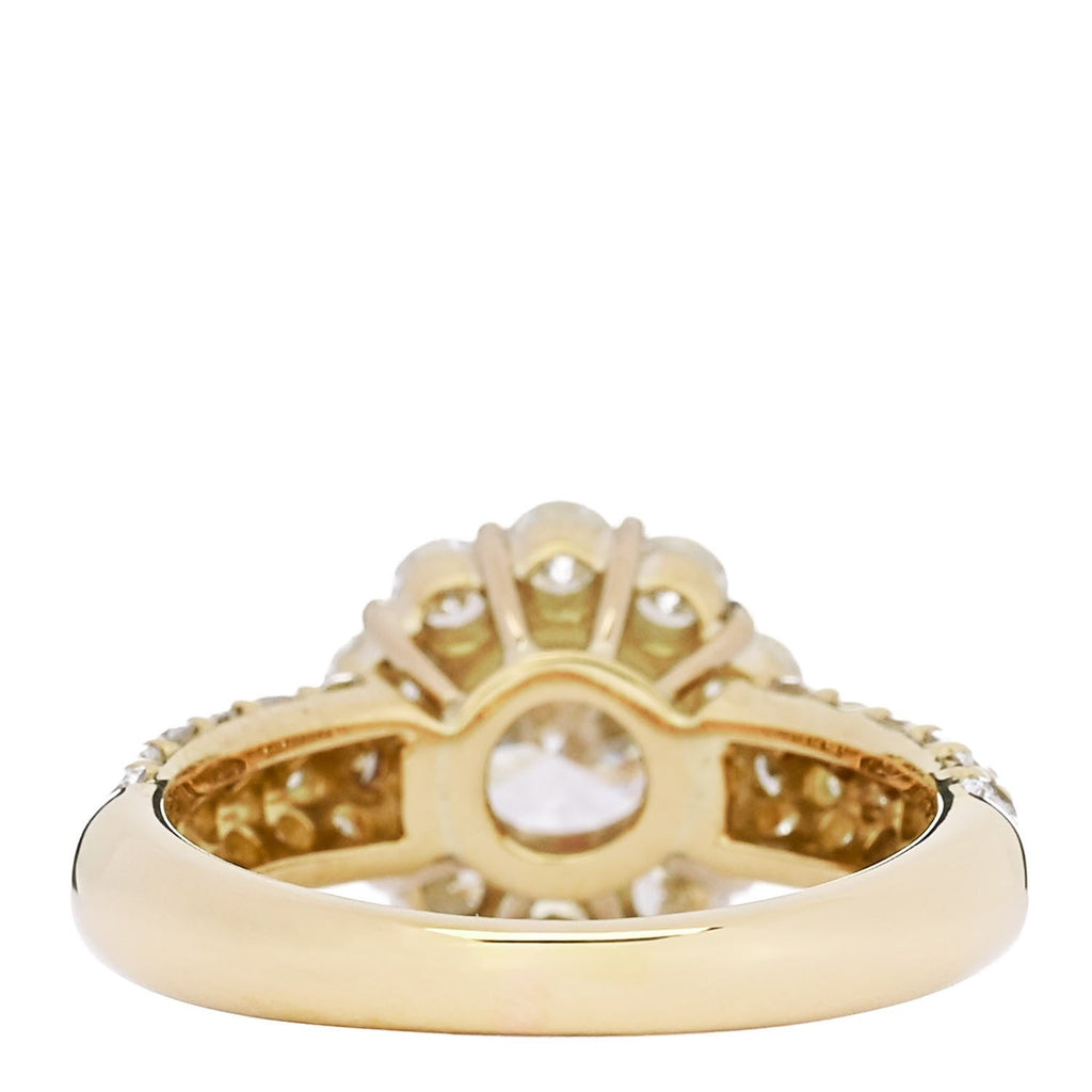 18K Yellow Gold Diamond 1.01ct Halo Engagement Ring 53 6.25