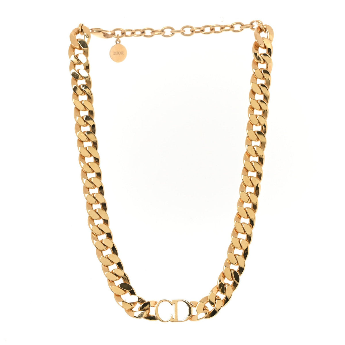 Metal CD Choker Necklace Gold
