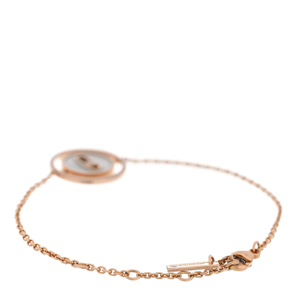 18K Rose Gold Diamond Mother of Pearl Small Lucky Move Bracelet
