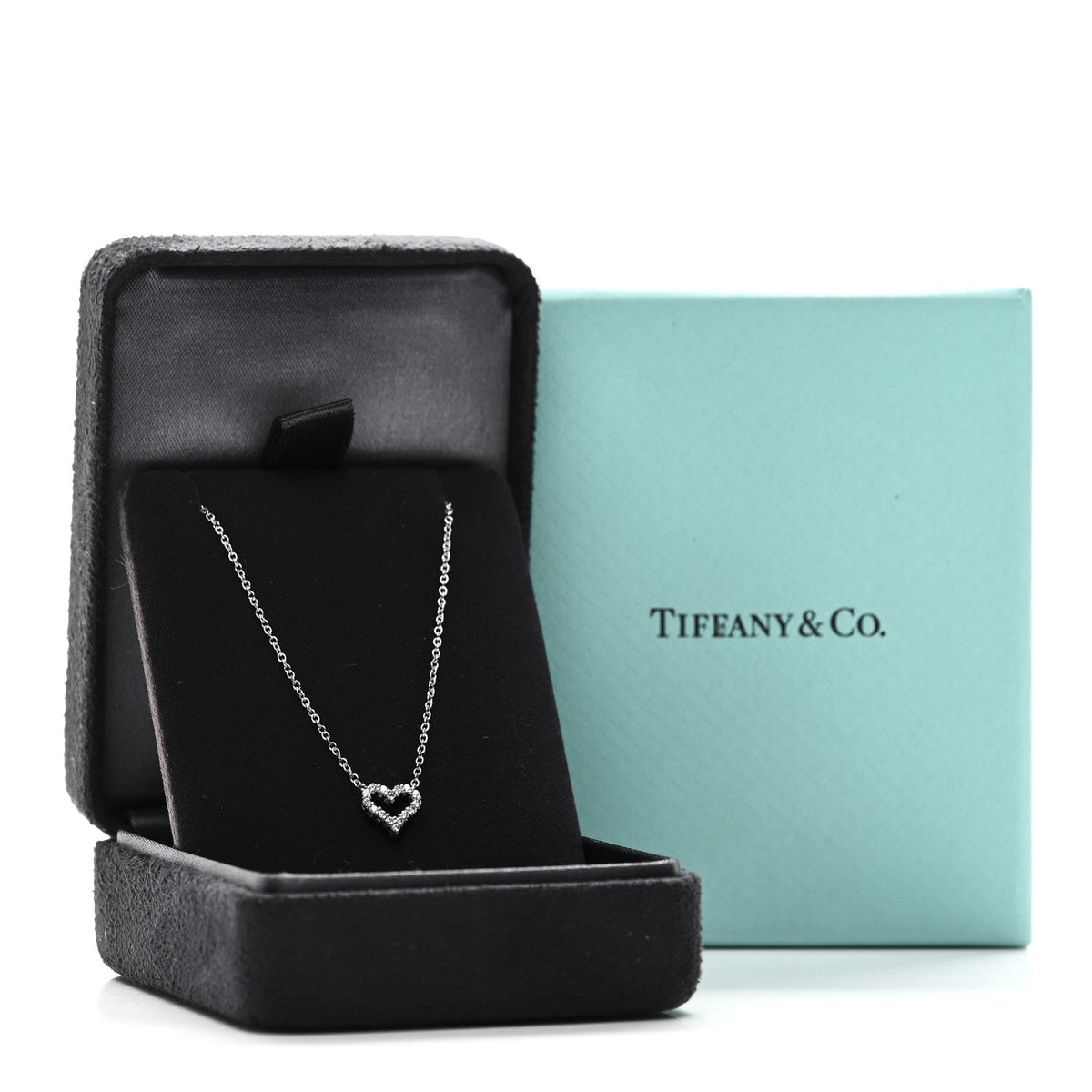Platinum Diamond Extra Mini Heart Pendant Necklace