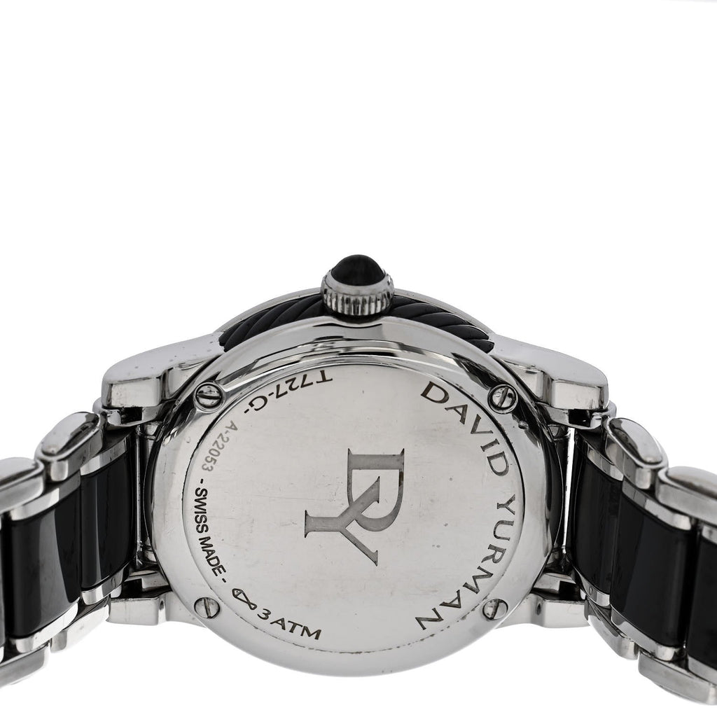 Stainless Steel Ceramic Diamond Bezel 34mm Classic Quartz Watch Black