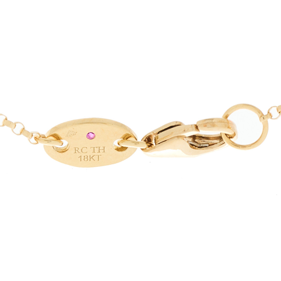 18K Yellow Gold Diamond Pink Opal Mother of Pearl Venetian Medallion Bracelet
