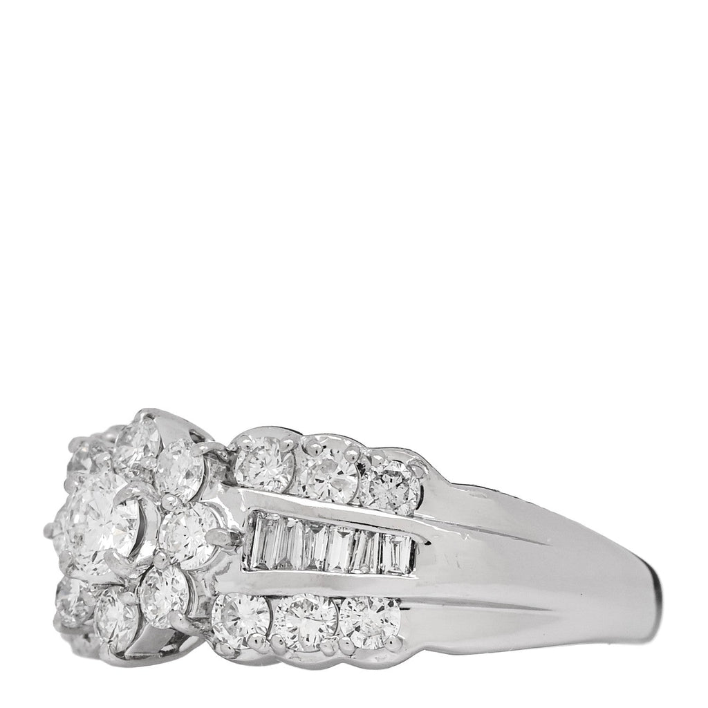 Platinum Diamond 1.02ctw Flower Ring 50 5.25