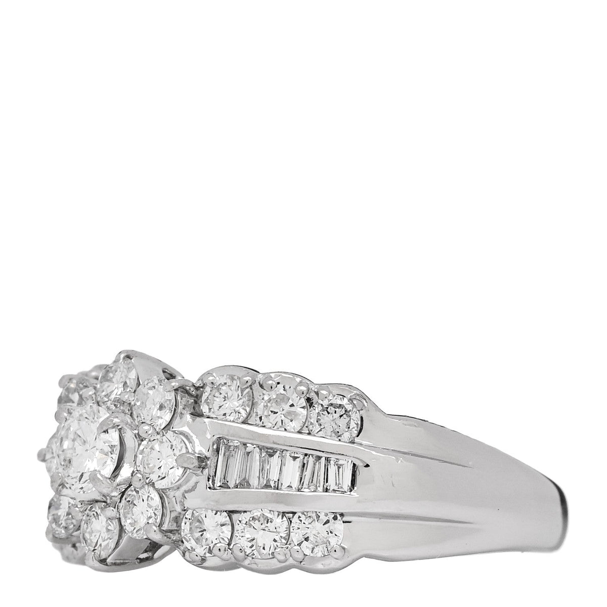 Platinum Diamond 1.02ctw Flower Ring 50 5.25