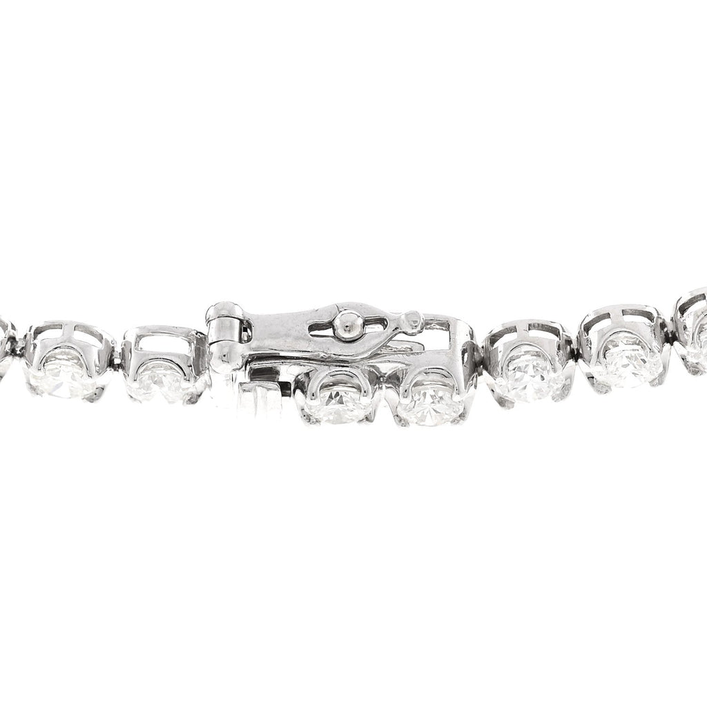 14K White Gold Diamond 6.95ctw Tennis Choker Necklace