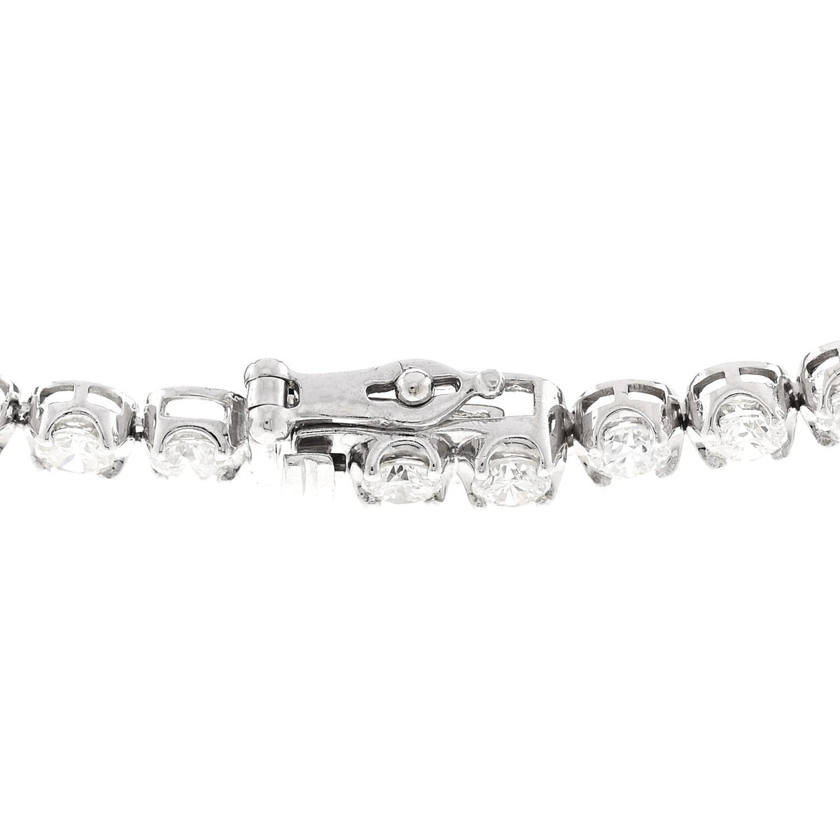 14K White Gold Diamond 6.95ctw Tennis Choker Necklace