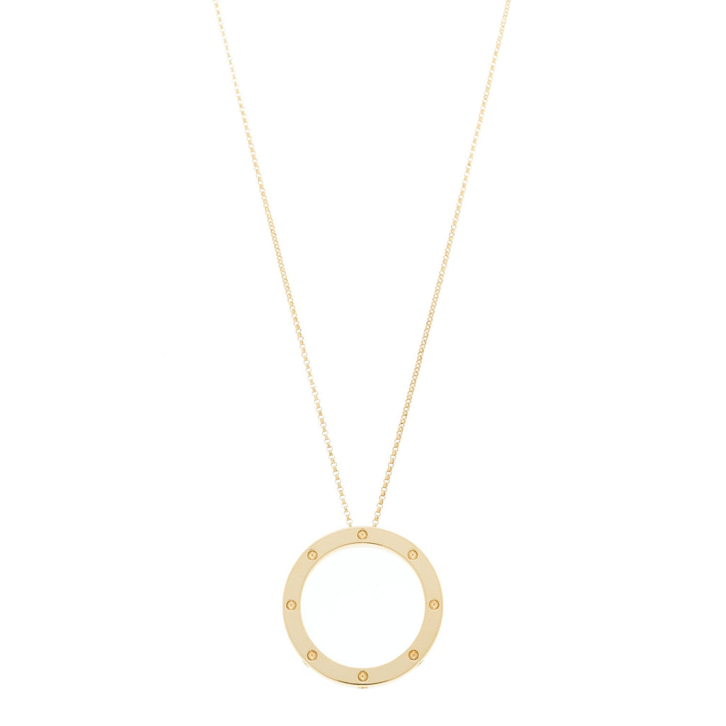 18K Yellow Gold Pois Mois Small Circle Pendant Necklace