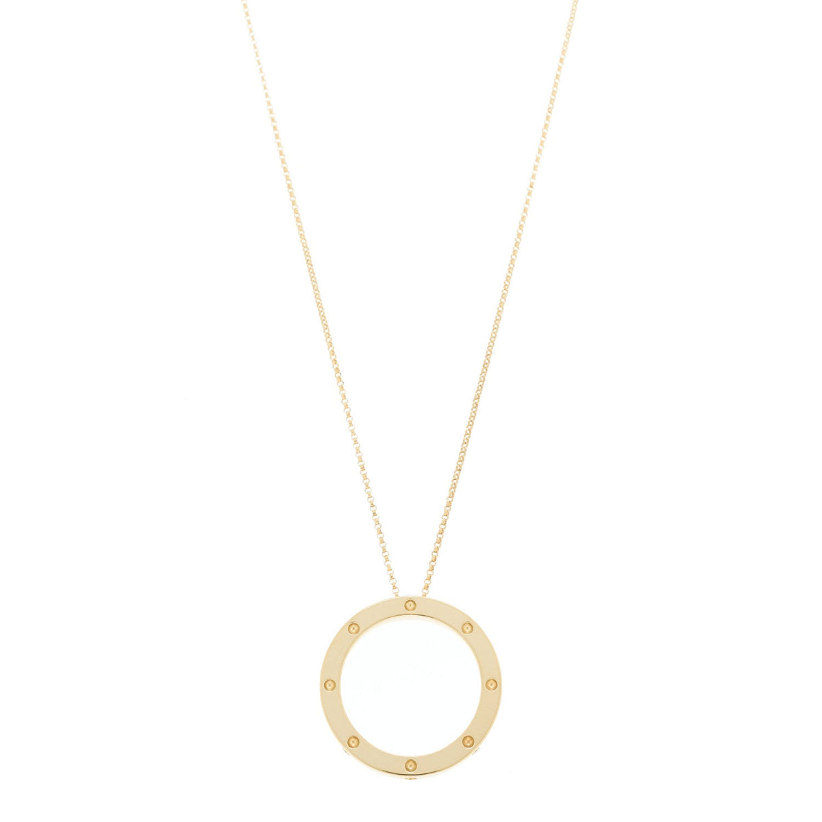 18K Yellow Gold Pois Mois Small Circle Pendant Necklace