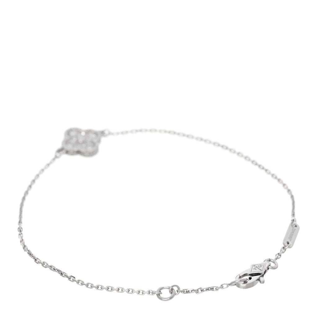 18K White Gold Diamond Sweet Alhambra Bracelet