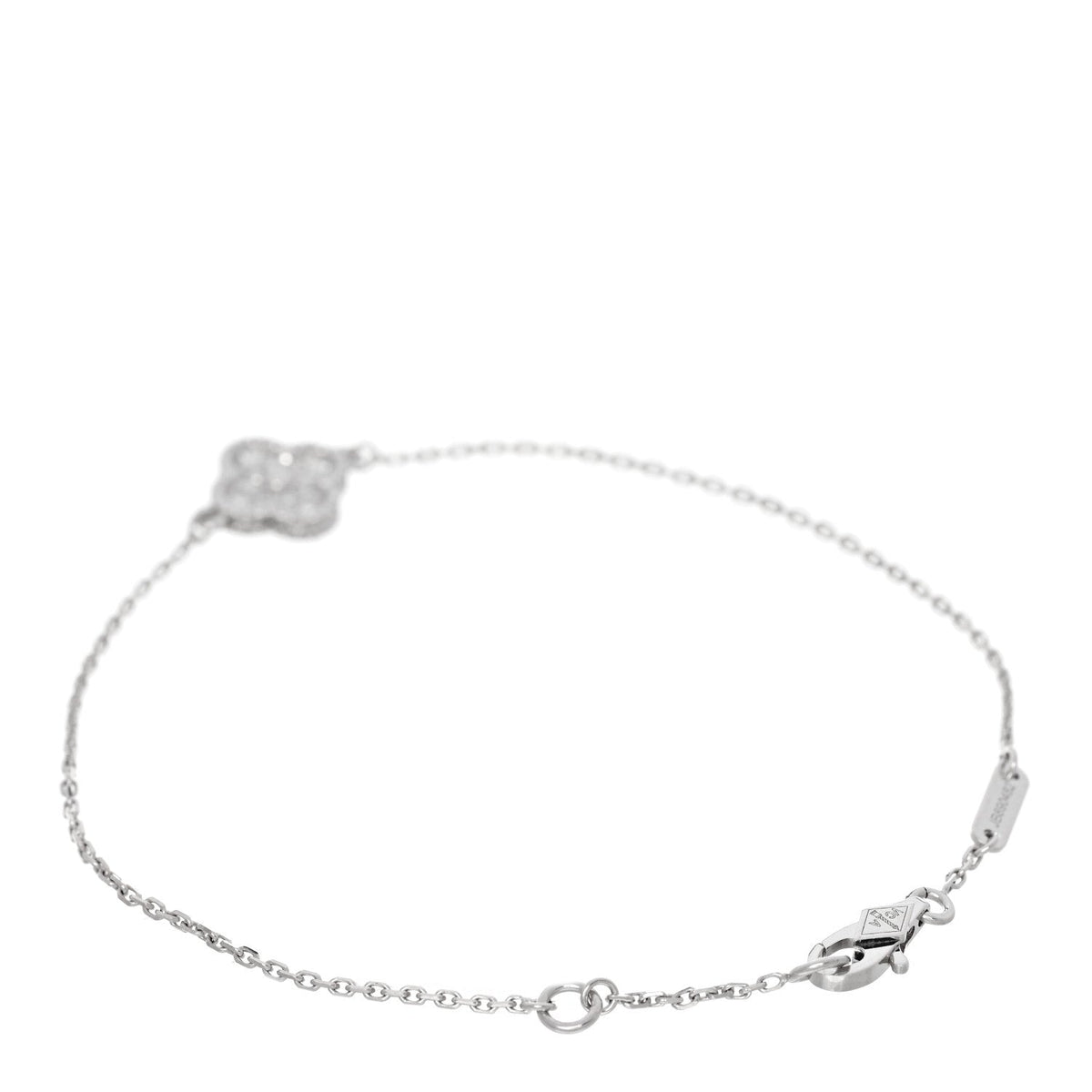 18K White Gold Diamond Sweet Alhambra Bracelet
