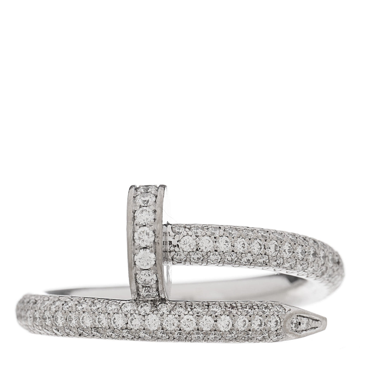 18K White Gold Diamond Juste Un Clou Full Paved Ring 50 5.25