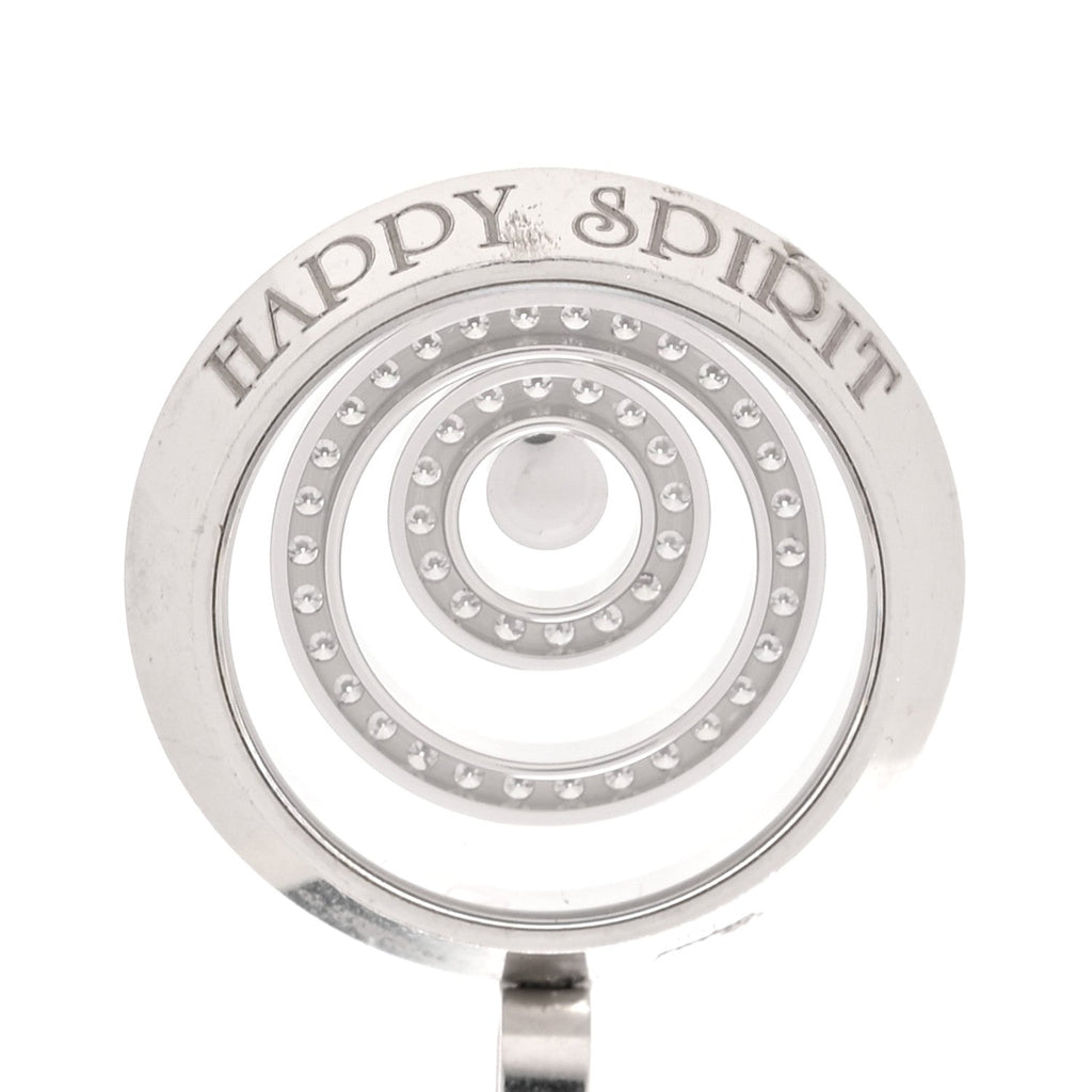 18K White Gold Diamond Happy Spirit Three-Ring Pendant Necklace