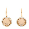 18K Rose Gold Diamond Smoky Quartz Drop Earrings
