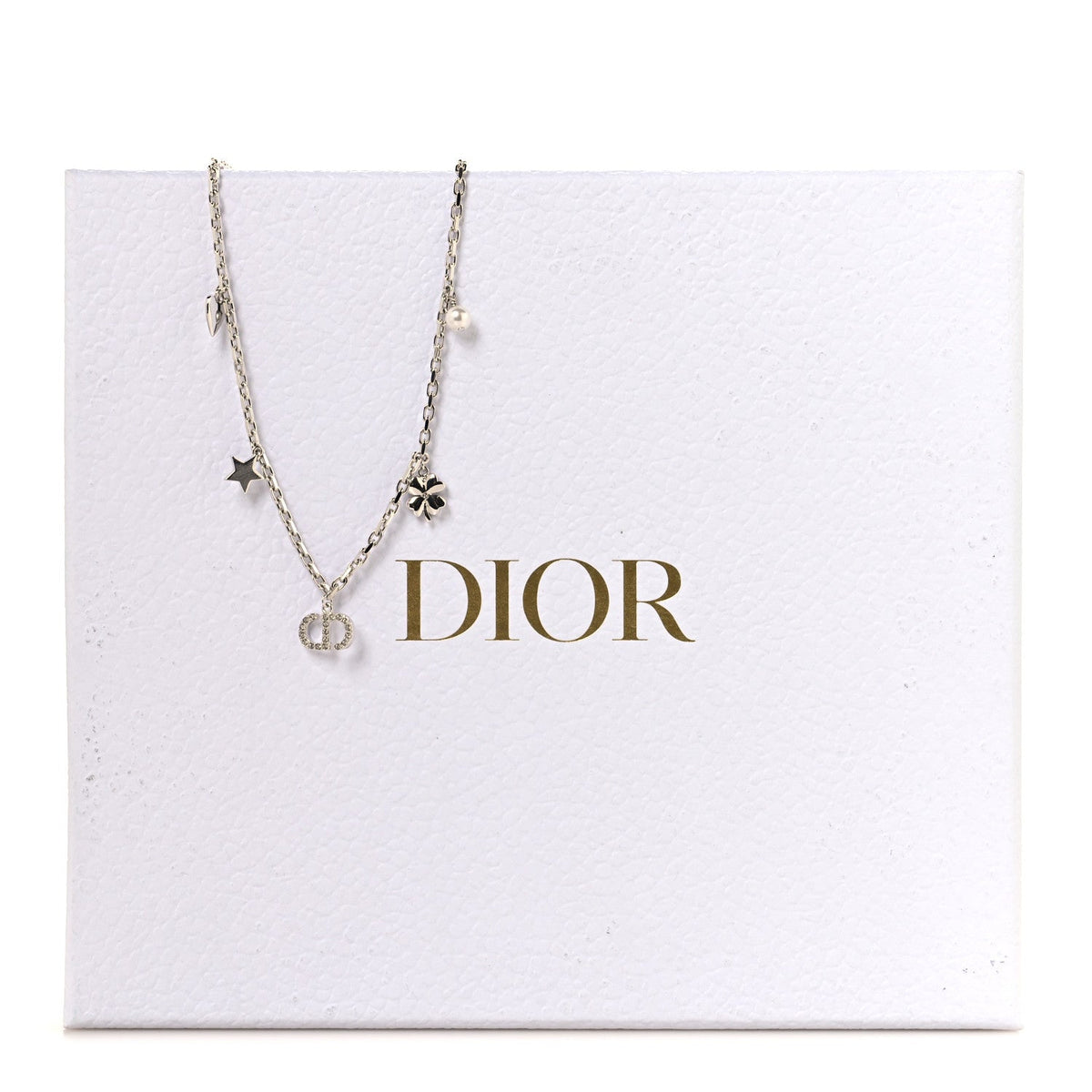 Crystal Petit CD Lucky Charms Necklace Silver