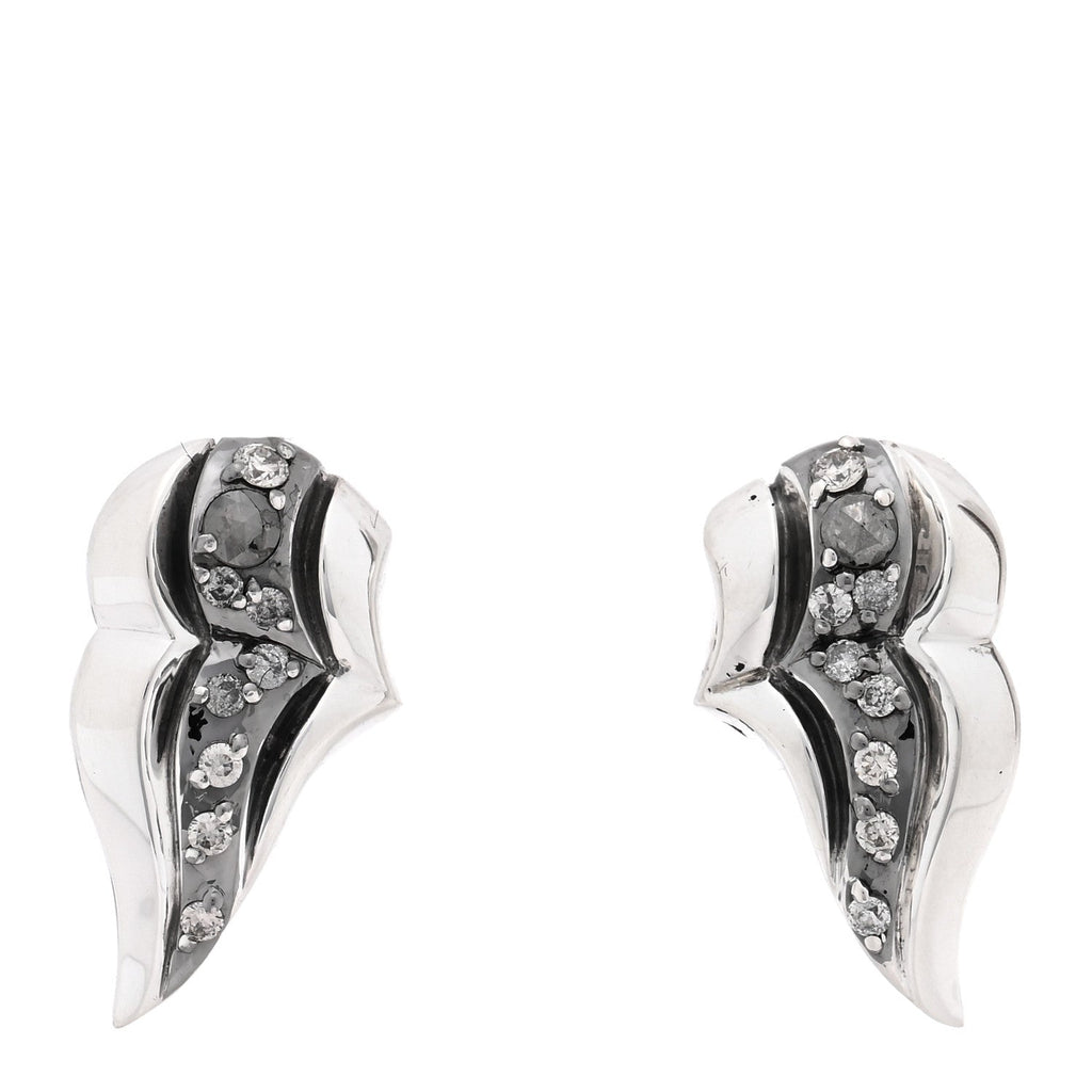 Sterling Silver Diamond Lahar Wing Stud Earrings