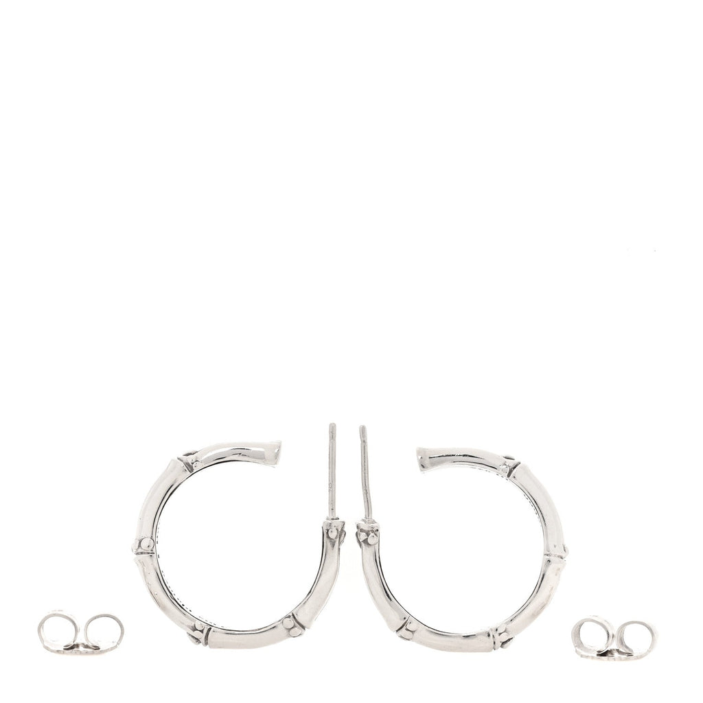 Sterling Silver Small Bamboo Hoop Earrings
