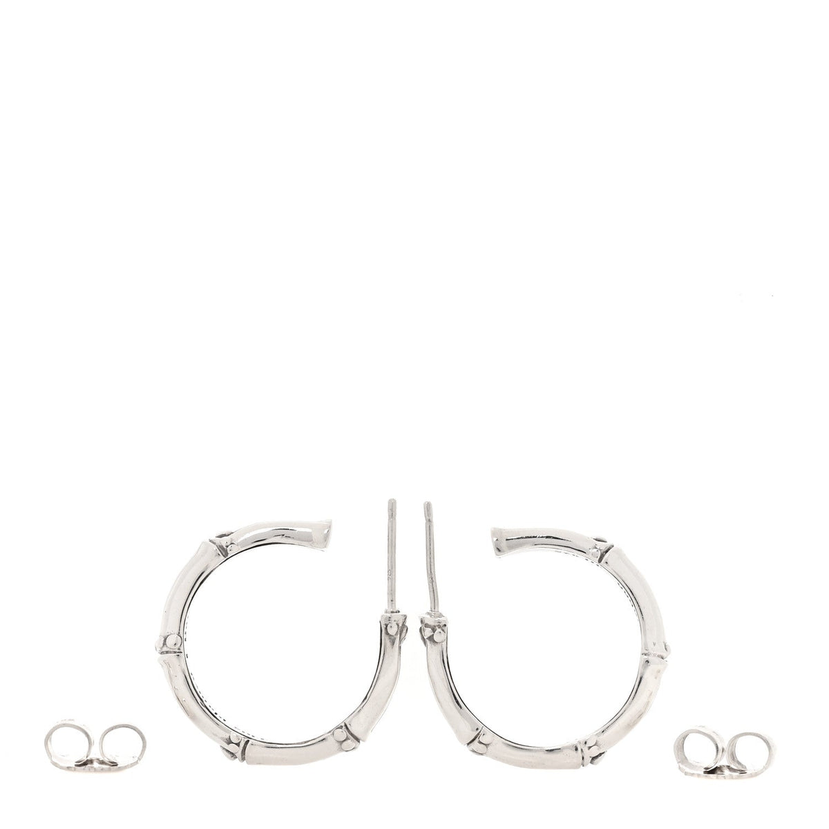 Sterling Silver Small Bamboo Hoop Earrings