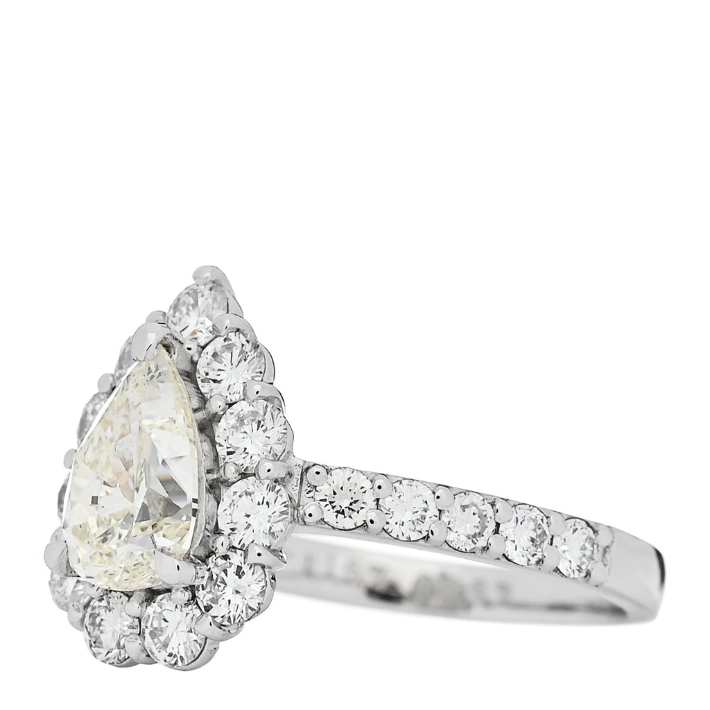 Platinum Diamond 1.15ct Pear Cut Halo Engagement Ring 53 6.25