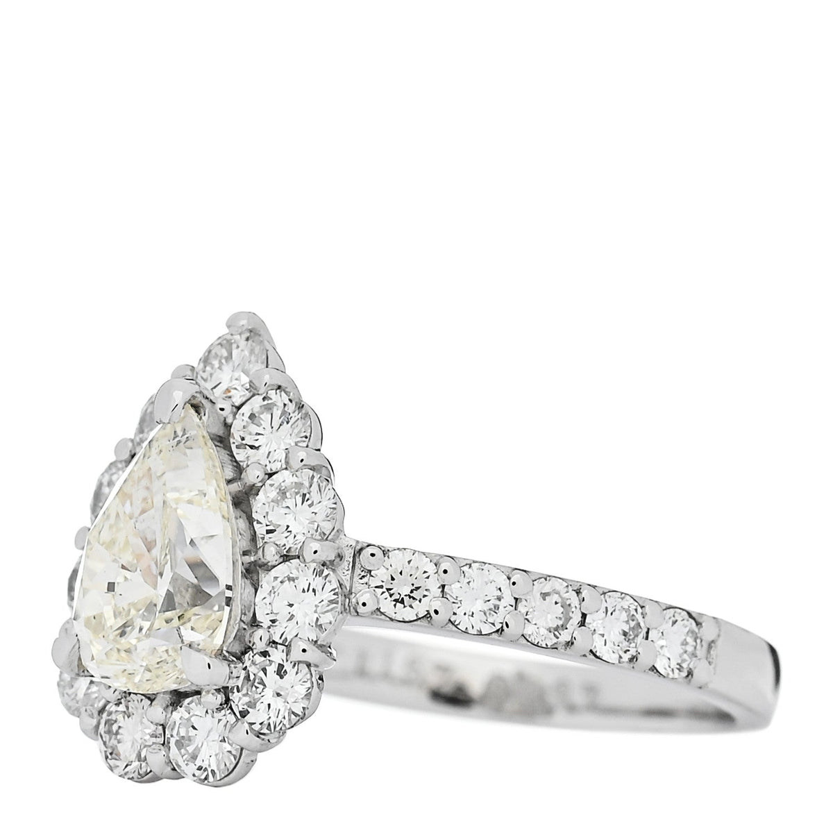 Platinum Diamond 1.15ct Pear Cut Halo Engagement Ring 53 6.25