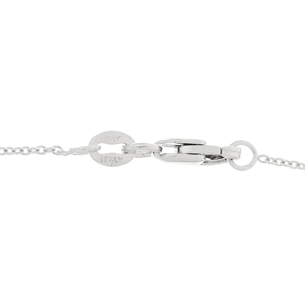 18K White Gold Diamond Initial P Pendant Necklace