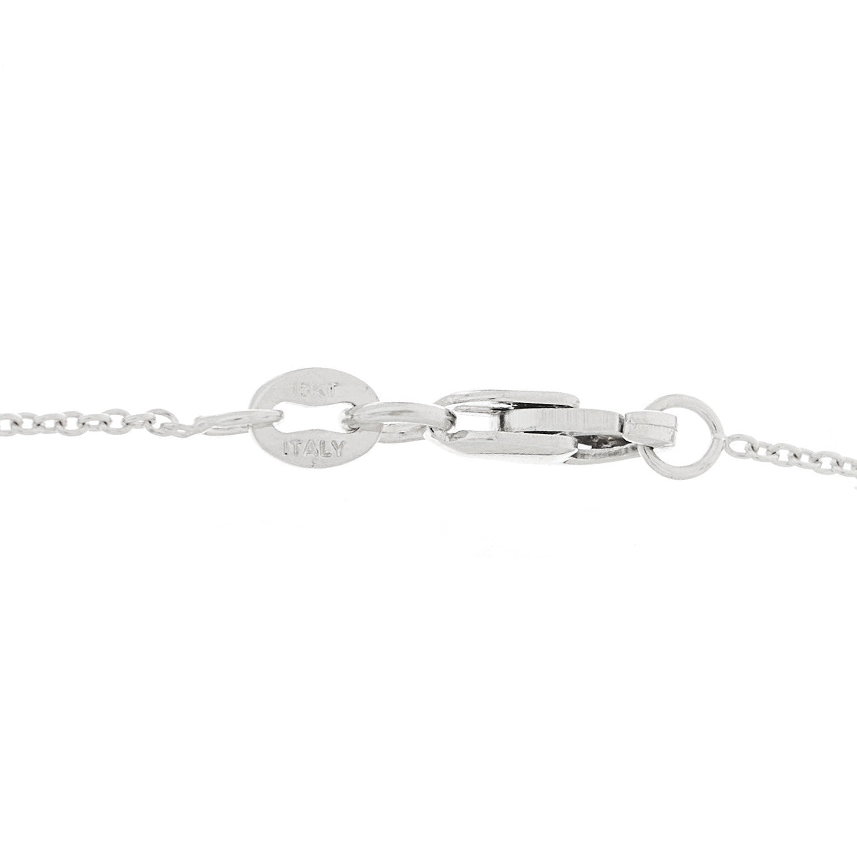 18K White Gold Diamond Initial P Pendant Necklace