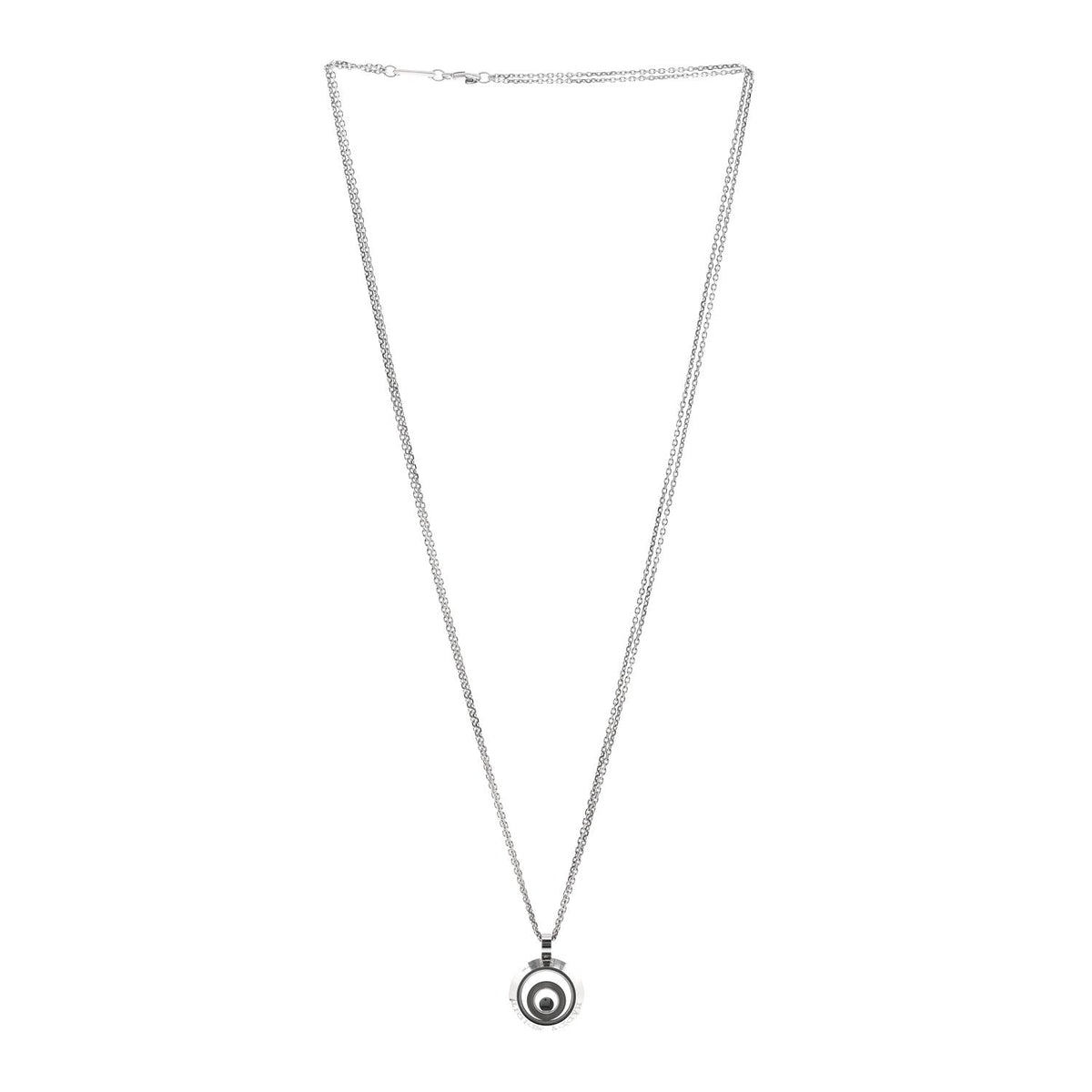 18K White Gold Diamond Happy Spirit Pendant Necklace