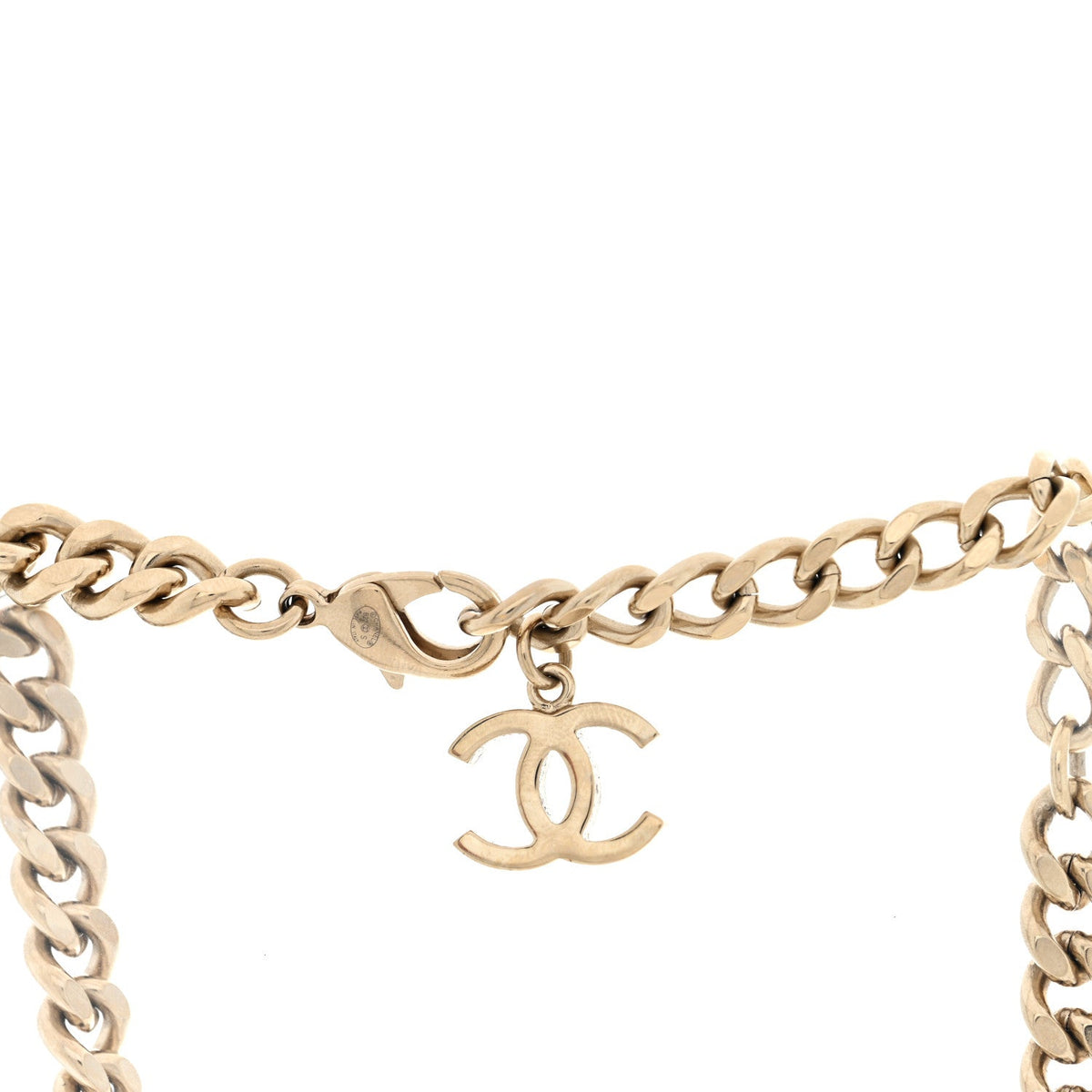 Enamel Metal Logo Choker Necklace Gold Black White