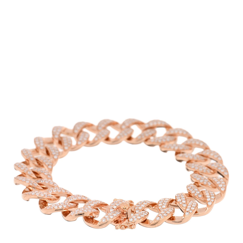 18K Rose Gold Diamond Hemingway Chain Link Bracelet