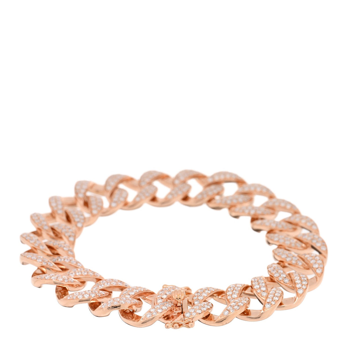 18K Rose Gold Diamond Hemingway Chain Link Bracelet