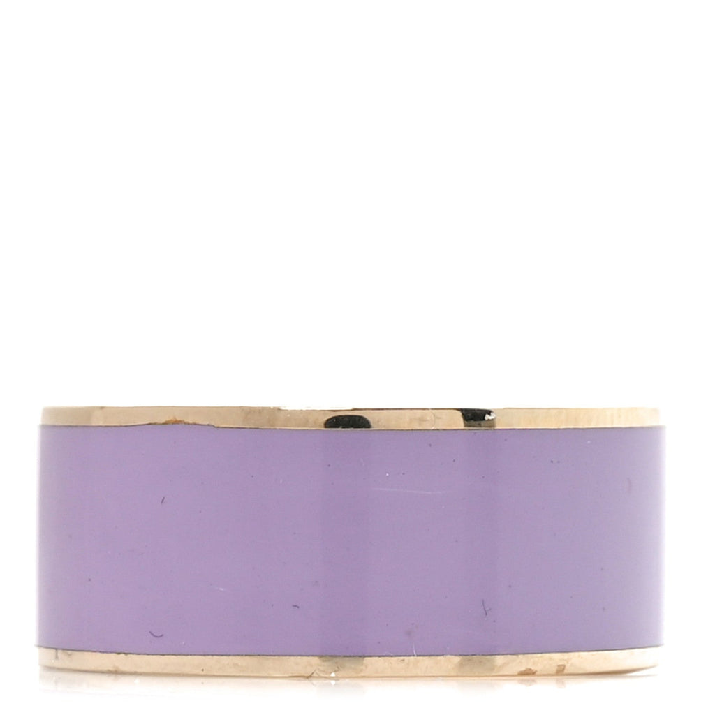 Metal Enamel Interlocking G Ring Gold Purple