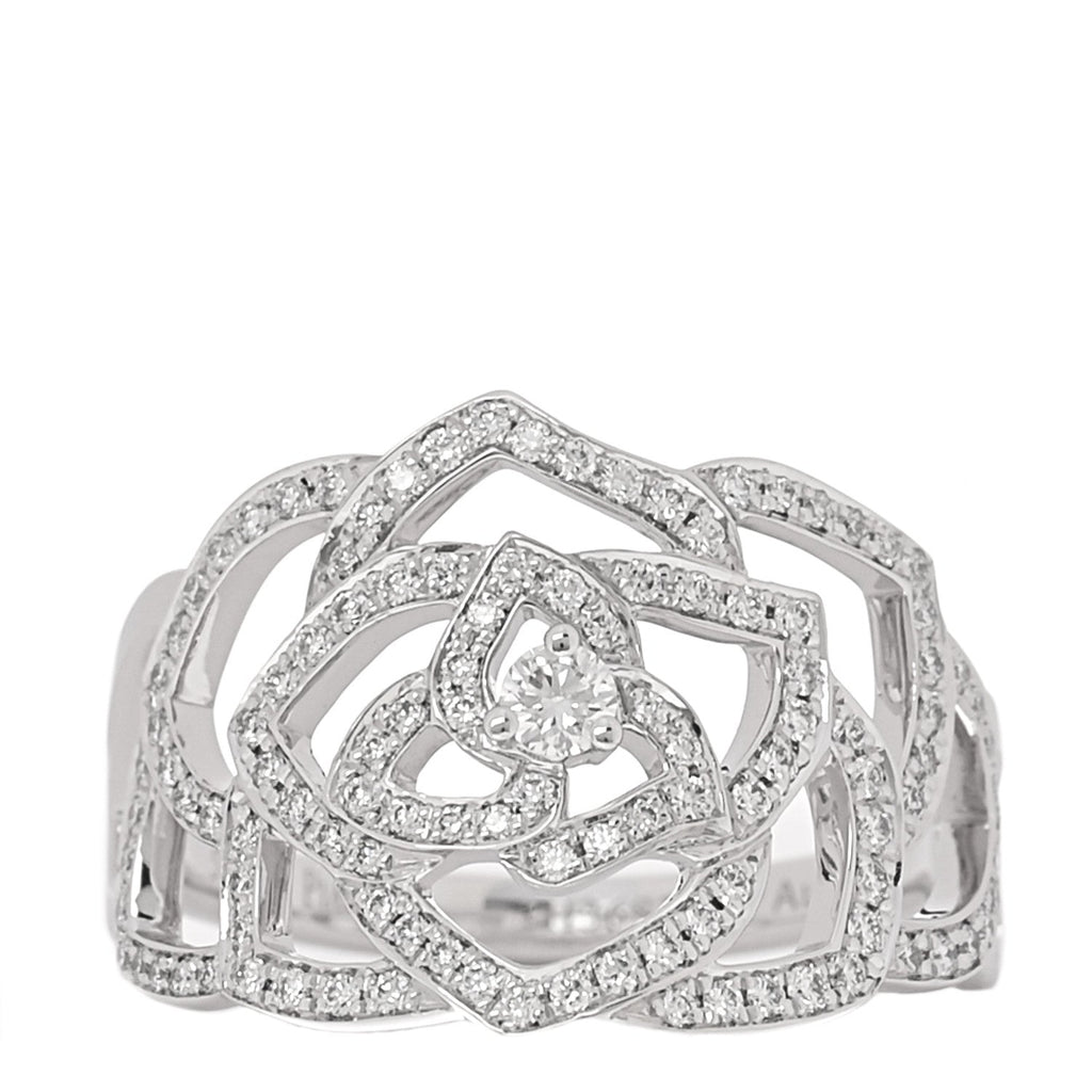 18K White Gold Diamond .55ct Rose Ring 51 5.75